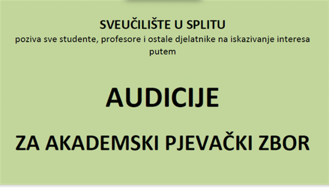 Audicija za Akademski pjevački zbor