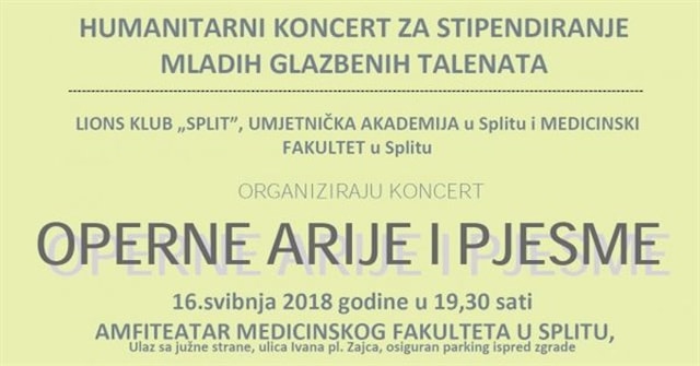 Humanitarni koncert za stipendiranje mladih glazbenih talenata