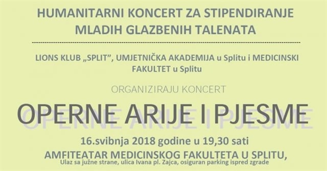 Humanitarni koncert za stipendiranje mladih glazbenih talenata