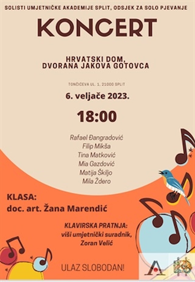 Koncert solista solo pjevača