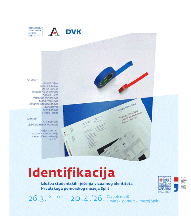 Identifikacija - izložba studentskih rješenja vizualnog identiteta Hrvatskoga pomorskog muzeja Split