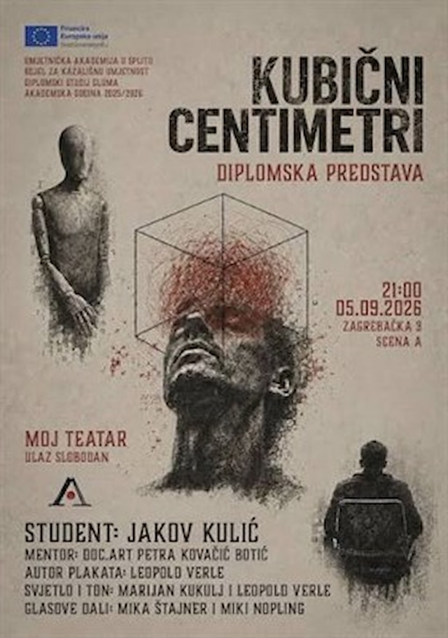 UMAS OTVORENA SCENA Diplomska ispitna produkcija: Jakov Kulić: KUBIČNI CENTIMETRI