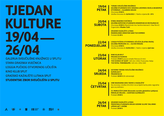 Tjedan kulture u Splitu 19.04-26.04